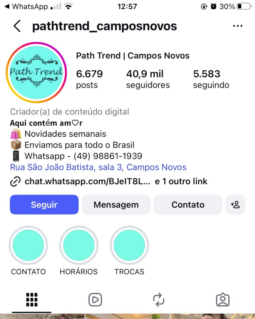 conta instagram a venda