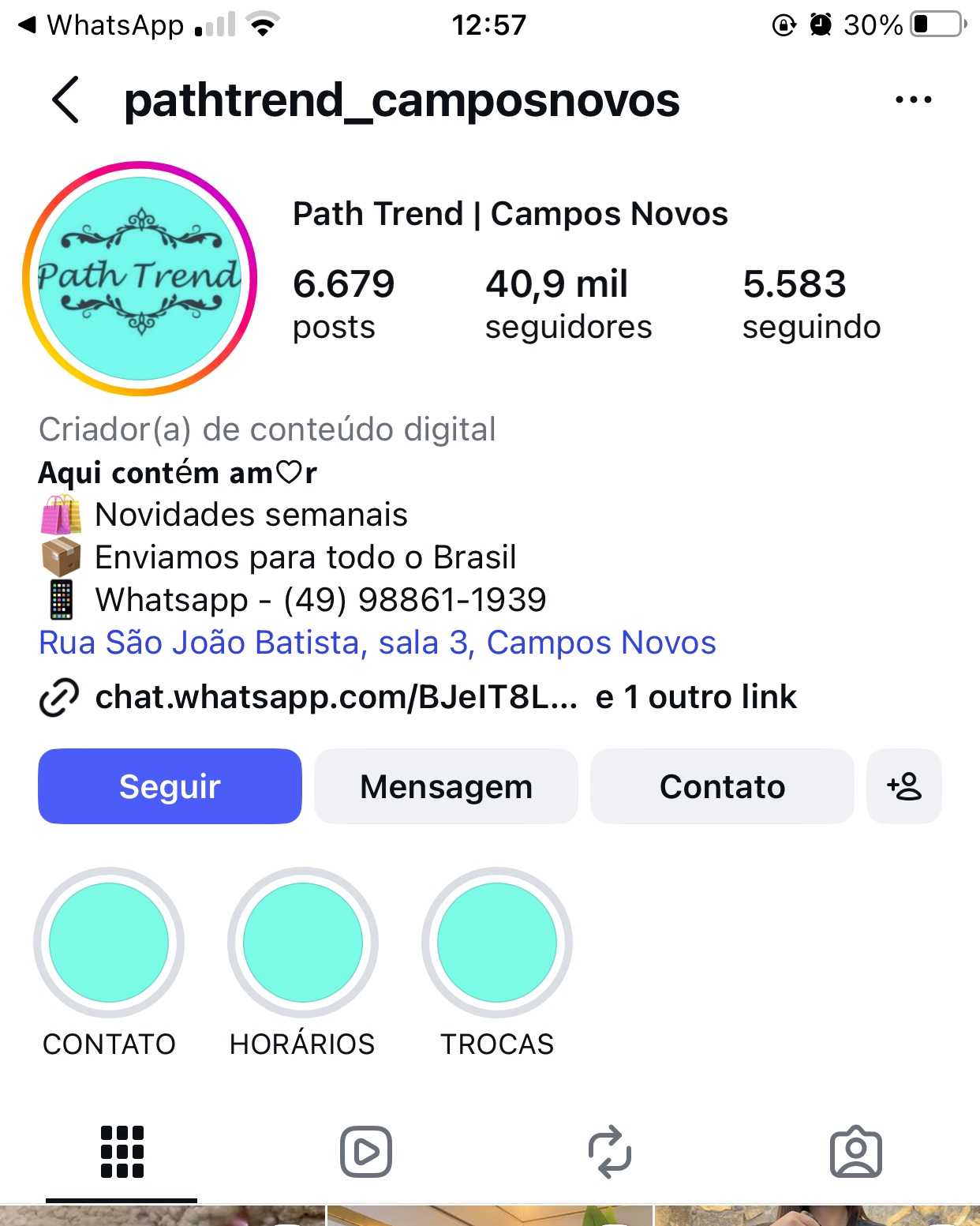 conta instagram a venda
