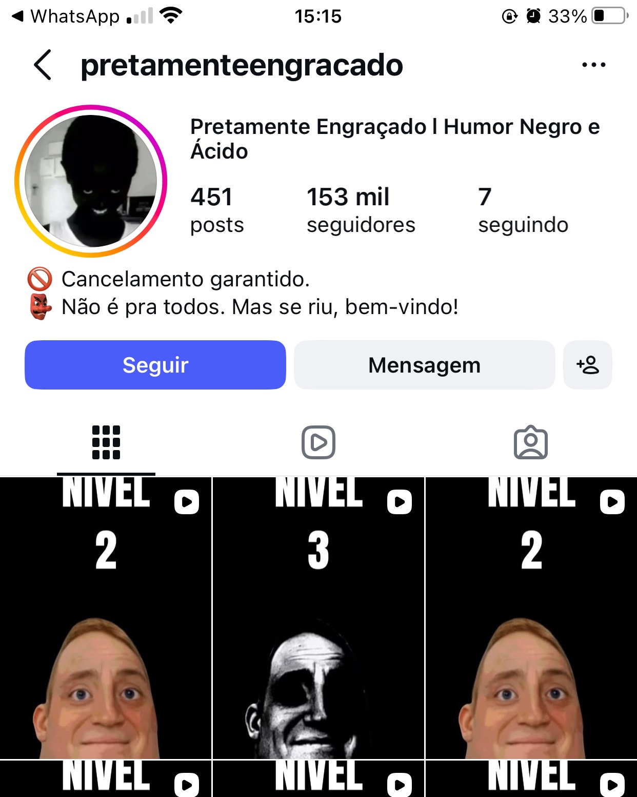 conta instagram a venda