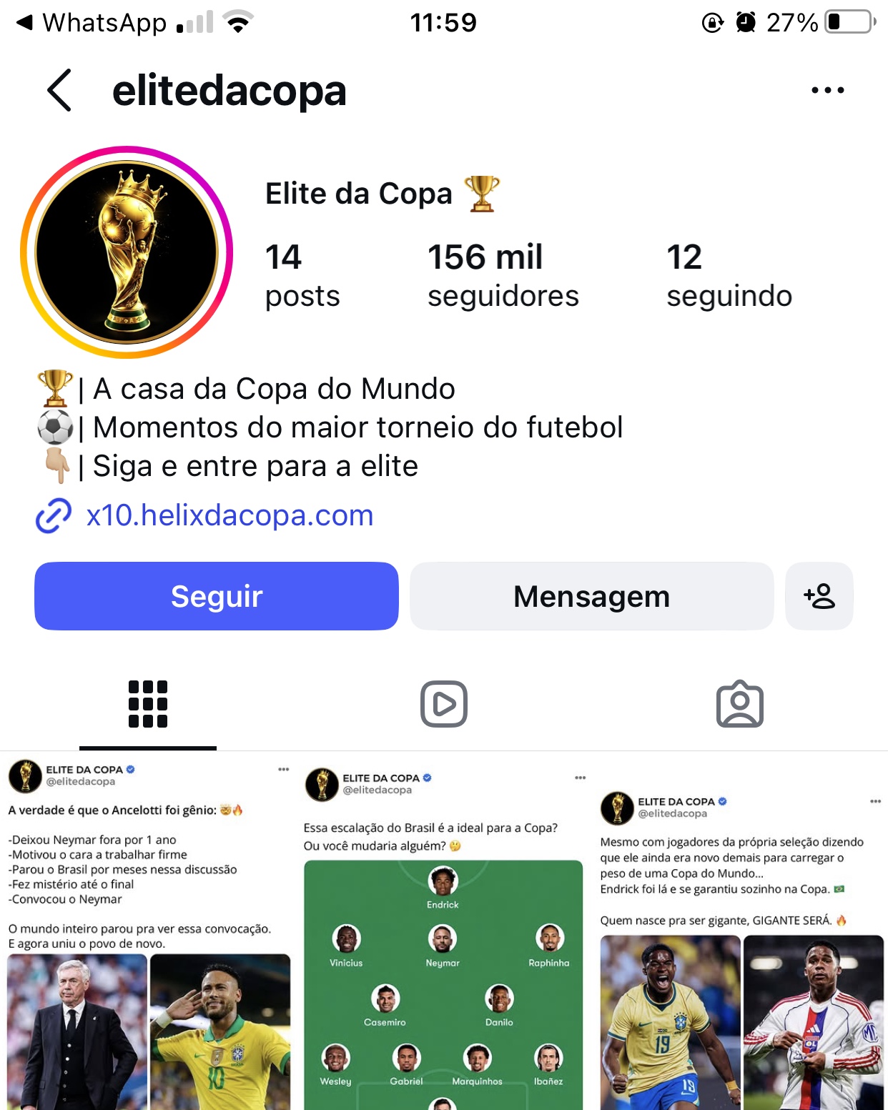 Comprar conta copa